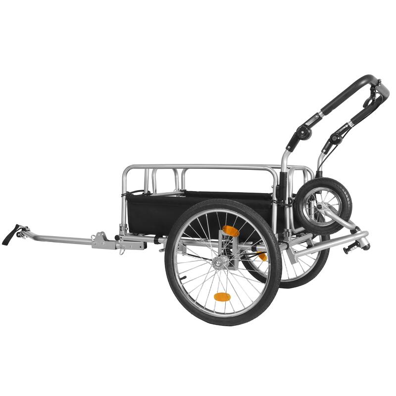 3-in-1 Heavy-Duty Bike Cargo Trailer E-Bike Compatible Steel Frame, 110lb Capacity, Convertible Stroller & Pull Cart Suspension