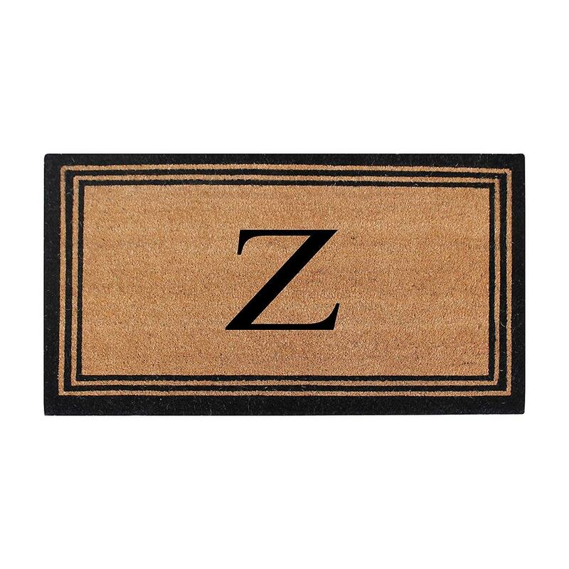 A1HC Pure Natural Coir Monogrammed Heavy Duty PVC Backing Doormat - 18" X 30" - Monogrammed Z