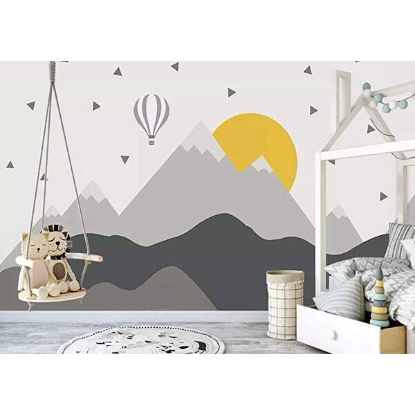 Hot Air Balloon Kids Mountain Textile Wallpaper Overstock 30920341