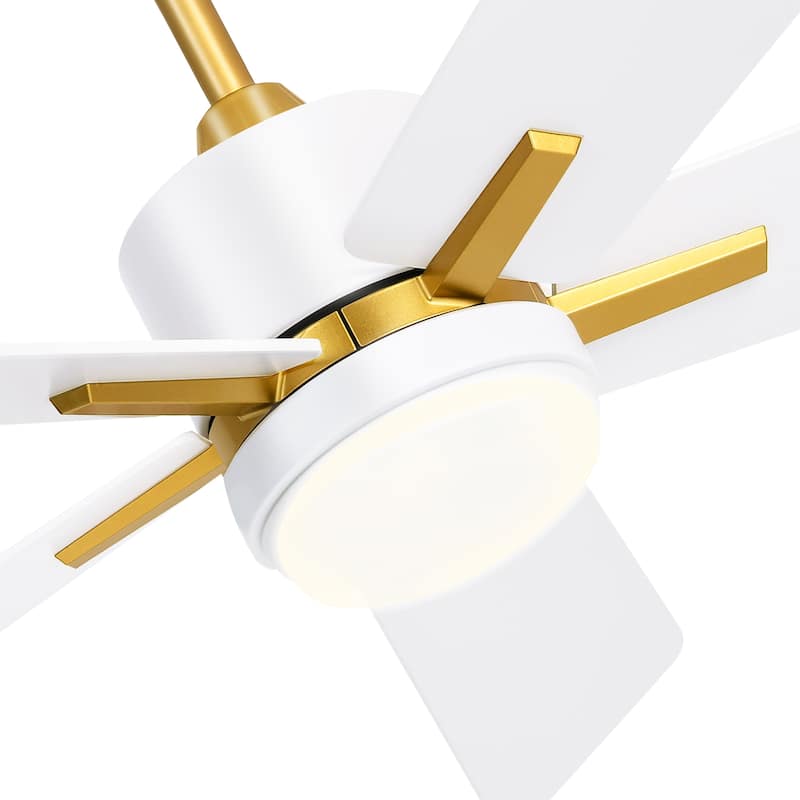 Moasis 52 Inch Dimmable Ceiling Fan with Light Remote and APP Control