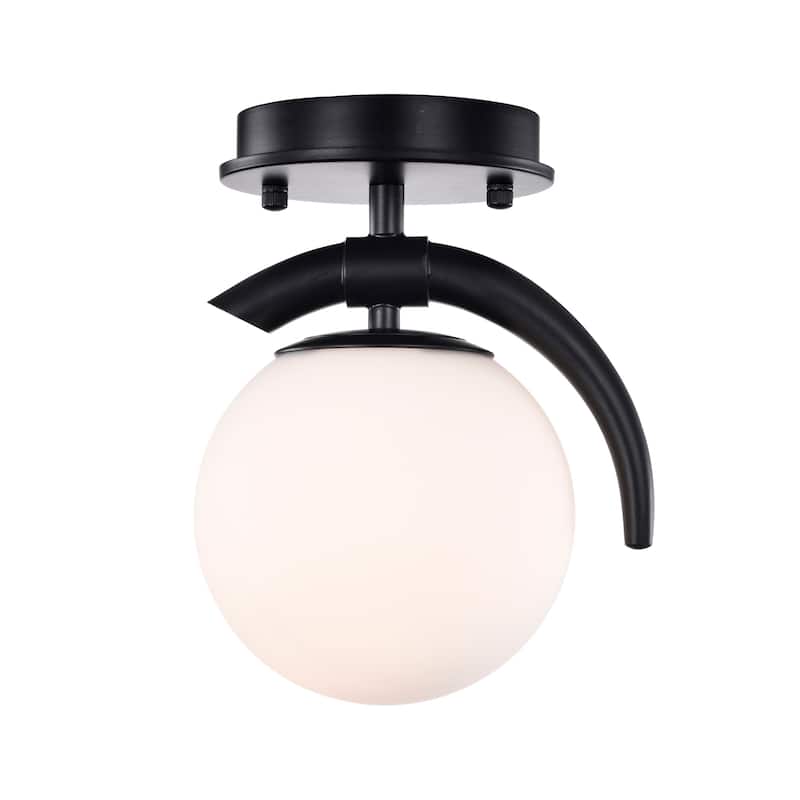 Samina 10 Inch Glass Globe Shade Semi Flush Mount Single Light