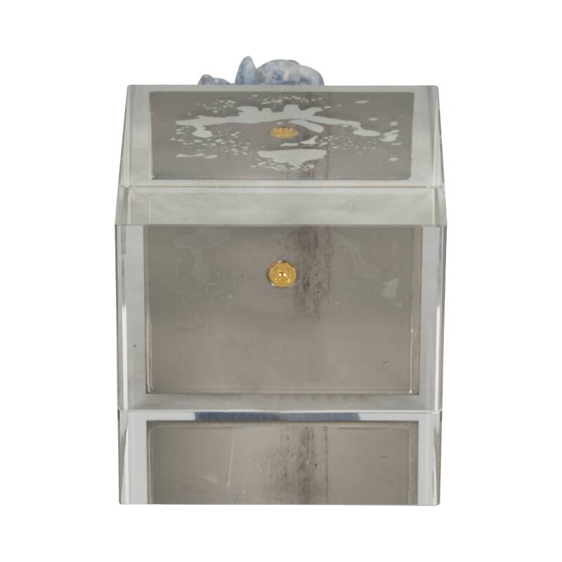 Sagebrook Home Julia Blue Stone Crystal Block, Perfect for Decor