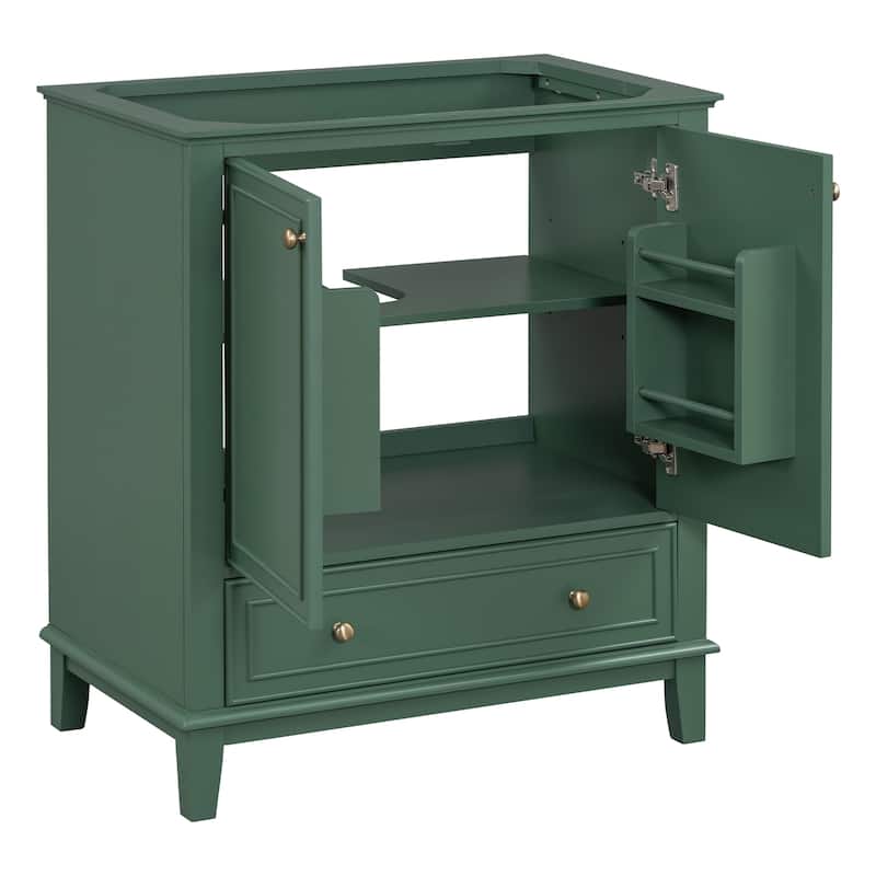 Roomfitters 30" Bathroom Vanity Base Only without Sink Multi-Functional Cabinet with Doors and Drawer MDF Frame