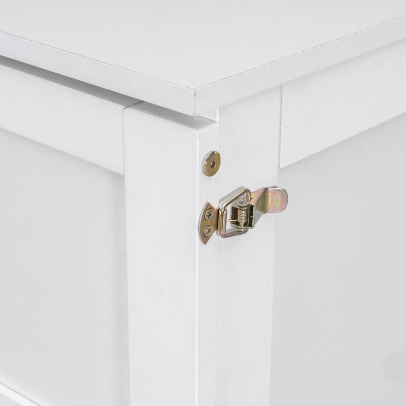 Space-Saving Queen Size Murphy Bed in White/Gray with Sturdy Pine Wood and MDF Construction