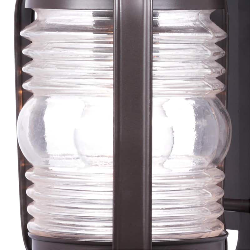 Westinghouse Weatherby One-Light Exterior Wall Lantern, Weathered Bronze Finish on Steel with Clear Glass
