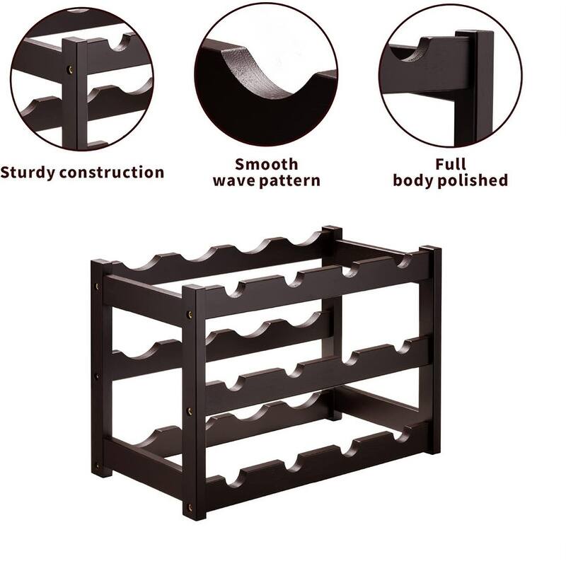 Bamboo Wine Rack, Sturdy and Durable Wine Storage