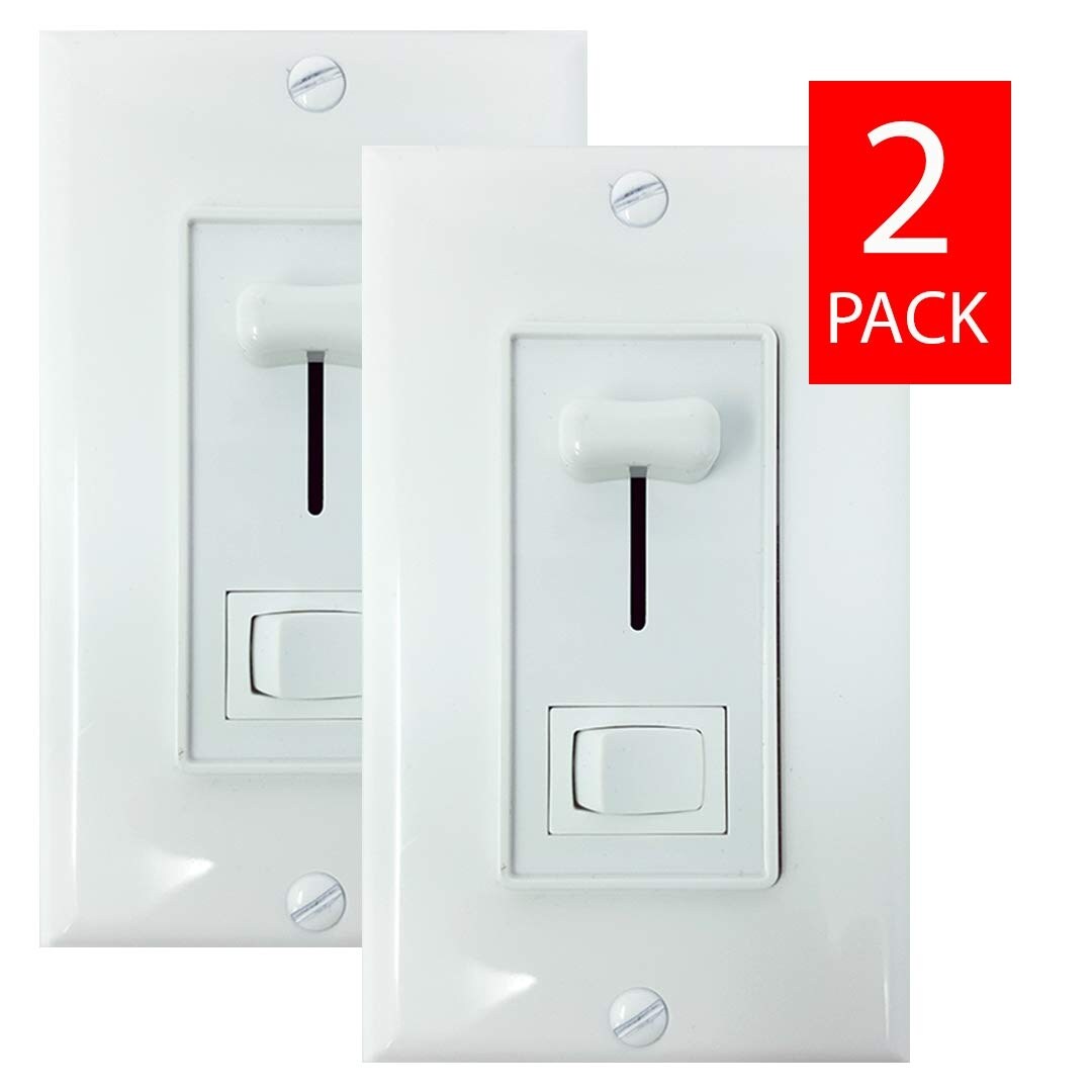 Light Dimmer Switch For Led Lights Halogen Or Cfl Lamps Adjustable Electrical Knob Dimming Switches Wall Plate 2 Pack