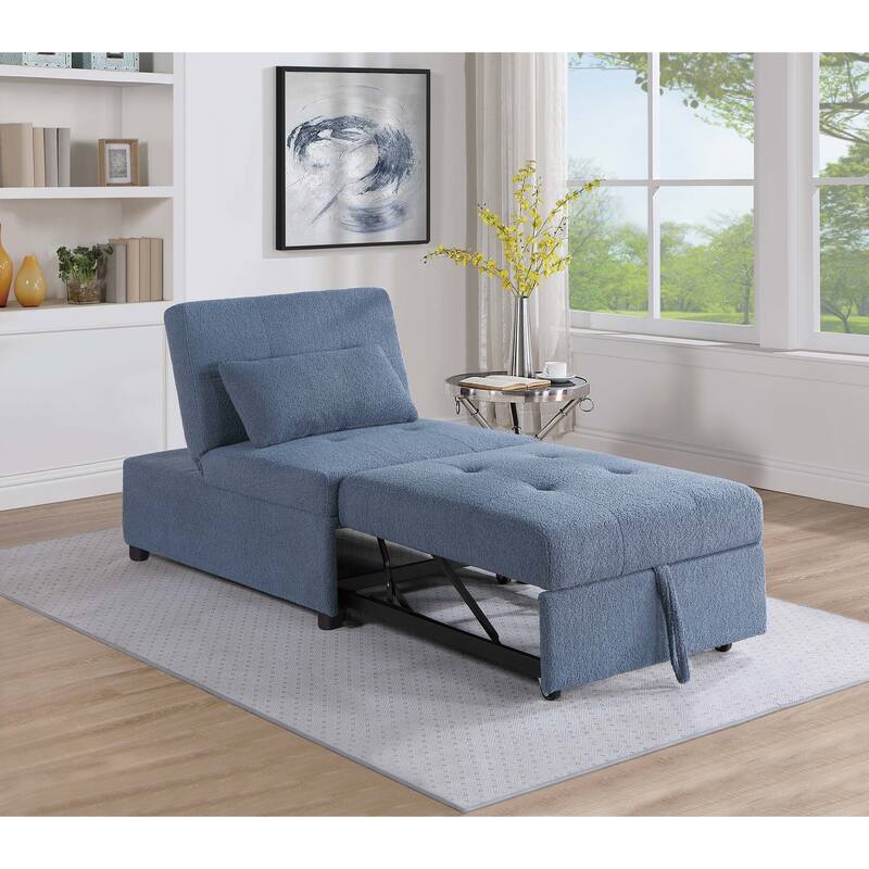 Poundex Convertible Sofa - Blue Gray