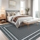 preview thumbnail 16 of 42, Area Rugs for Living Room Bedroom Farmhouse Bordered Braided Print Rug Geometric Soft Low Pile Non-Slip Area Rug