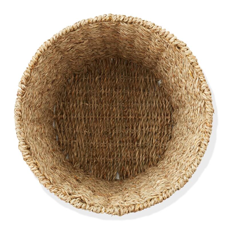 Seagrass Water Hyacinth Waste Basket Woven Trash Can