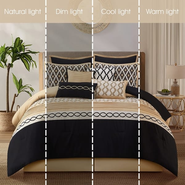 Nanshing Calvin Luxury10-Piece Geometric Comforter Set On Sale