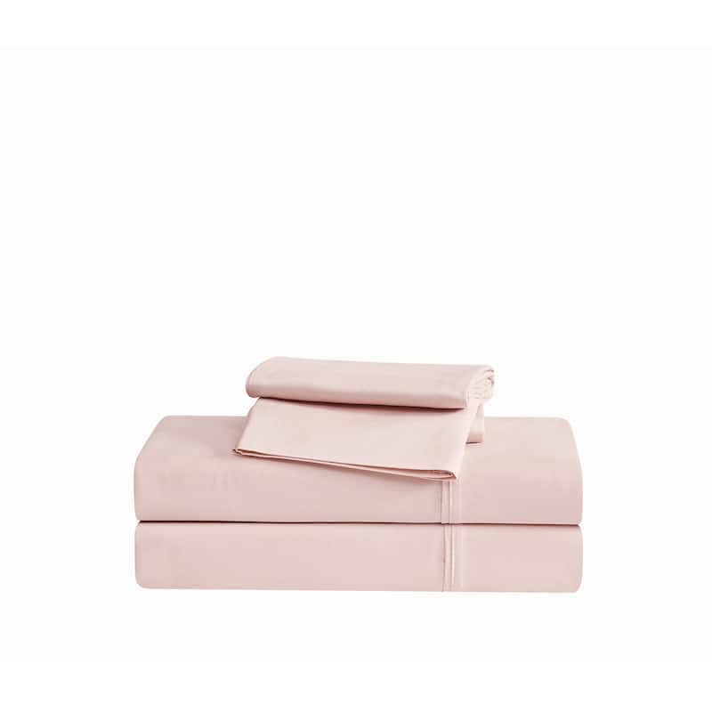 Badgley Mischka Cotton Sateen Sheet Set - Blush - Queen