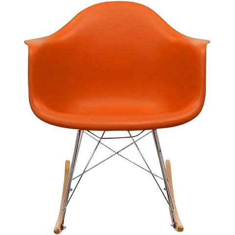 Modern Natural Wood Plastic Rocking Chair Armchair