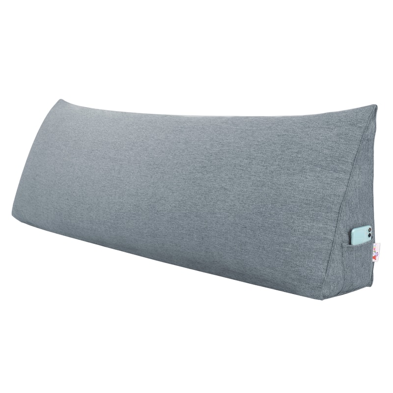 Bed Rest Reading Wedge Pillow Alternative Headboard Back Support - King - Grey