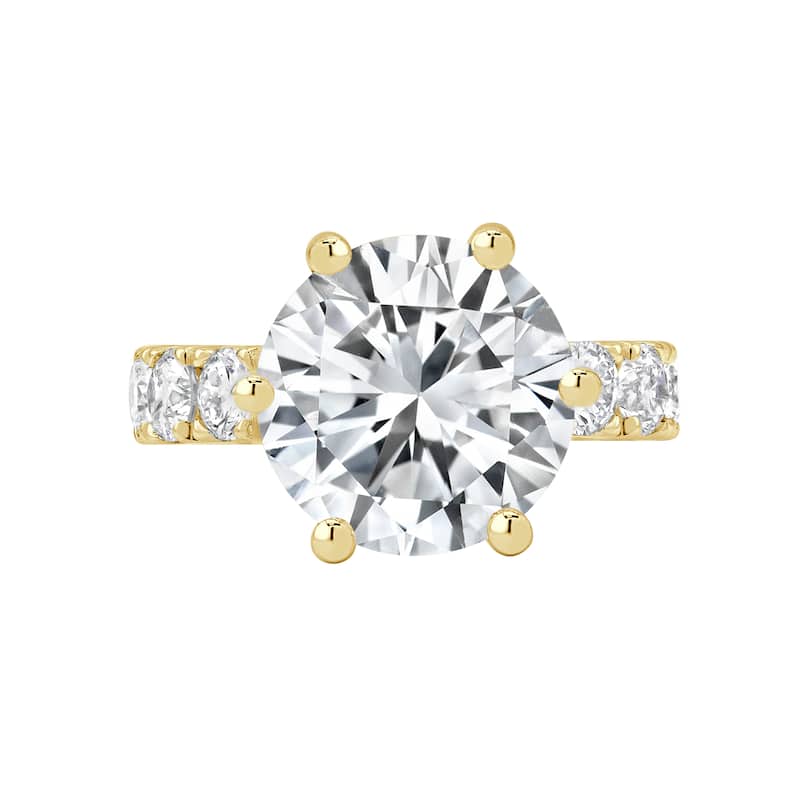 Auriya 14k Gold 7ctw Round Lab Grown 6-Prong Diamond Engagement Ring (E-F VS)