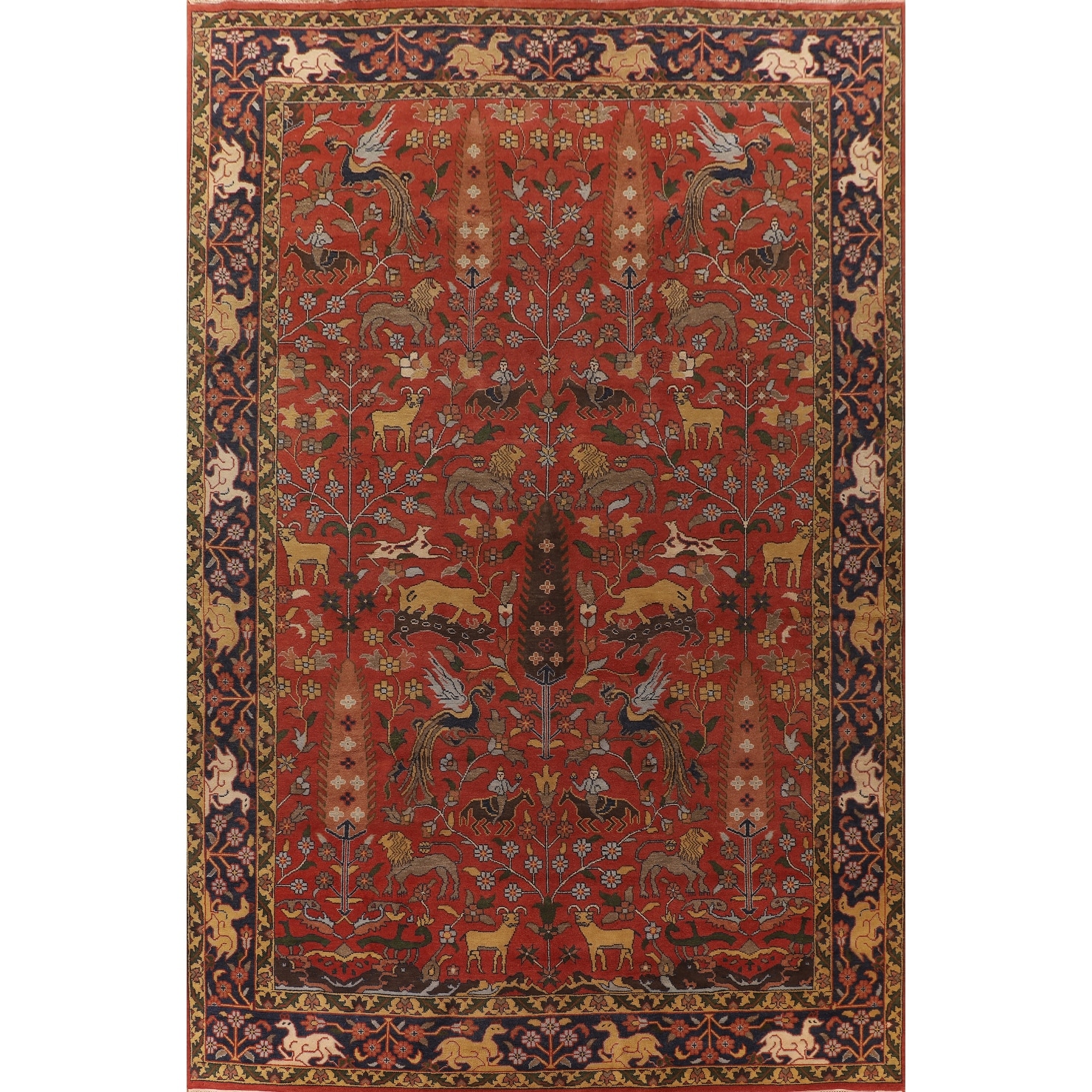 Hunting Orange Ziegler Large Rug Hand-Knotted Wool Carpet - 12'0" X 17'5"