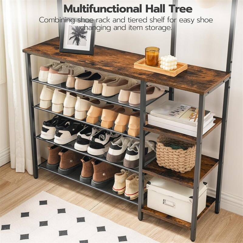 Hall Tree with Bench and Shoe Storage - 11.81 x 41.34 x 72.83