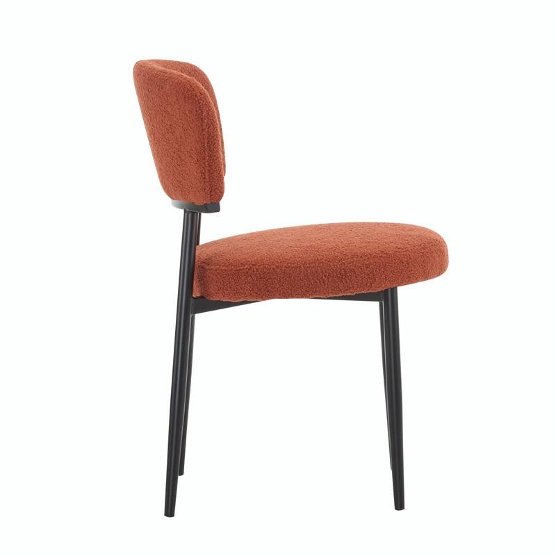 Set of 2 Modern Upholstered Arm Dining Chairs with Metal Legs, Soft Padded Seat & Backrest