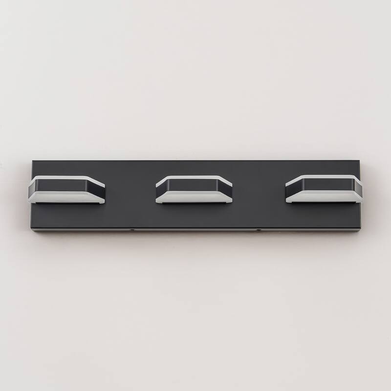 3-Light Modern Rectangular Dimmable LED Bathroom Vanity Light