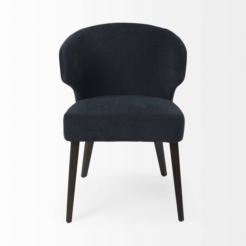 HomeRoots Ivory and Brown Mid Century Wingback Dining Chair - 25" W x 32" H x 22" D