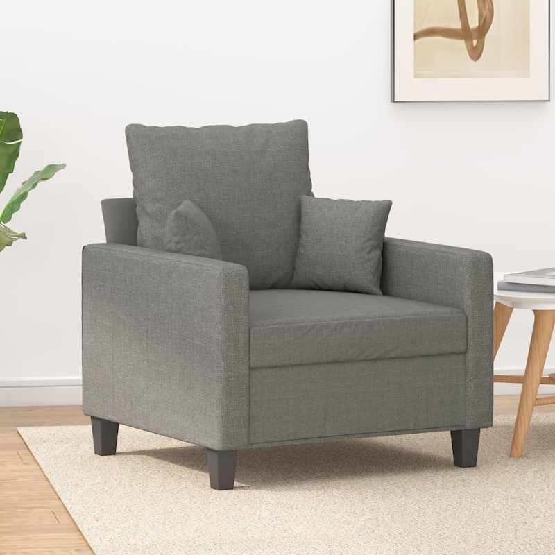 vidaXL Sofa Chair Living Room Accent Upholstered Chair with Armrest Fabric - 30.7" x 30.3" x 31.5" - Dark gray