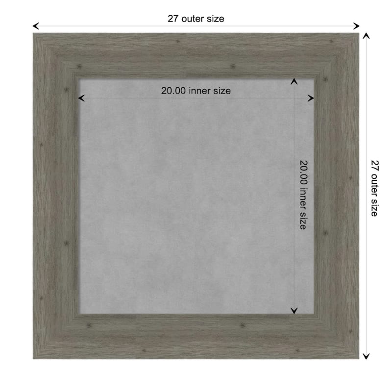Amanti Art Fencepost Grey Framed Magnetic Board - Board Size 20x20