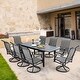 preview thumbnail 31 of 35, Patio Dining Set 9/7 Pieces Outdoor Metal Furniture Set, 8/6 C Spring Motion Chairs and 1 Expandable Table 9-Piece swivel chair(without umbrella hole)