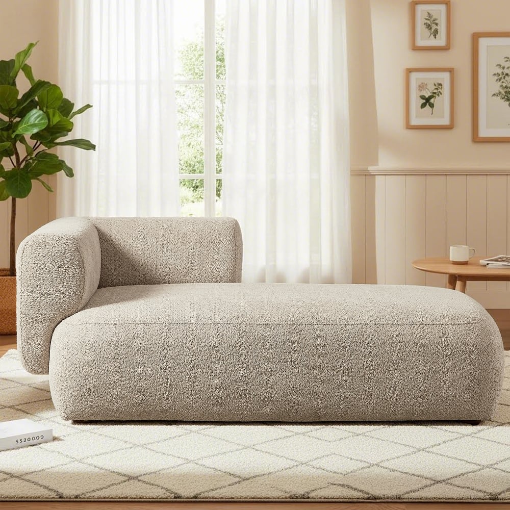 Modern Upholstered Chaise Lounge Chair, Indoor Relaxation Sofa for Living Room or Bedroom