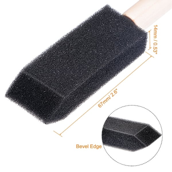 1 Inch Foam Paint Brushes Bevel Edge with Wood Handle Sponge Brush