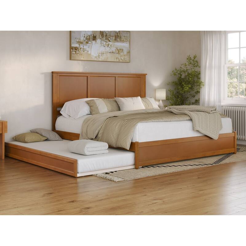 Felicity Platform Bed with Panel Footboard and Twin XL Trundle