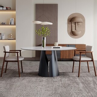Modern Minimalist Brilliant Sintered Stone Dining Table - Bed Bath ...