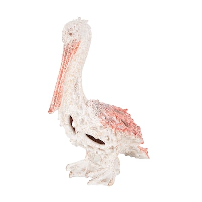 Polystone Pelican Textured Sculpture with Blue Feathers - Blue or Red - Roche River Decor