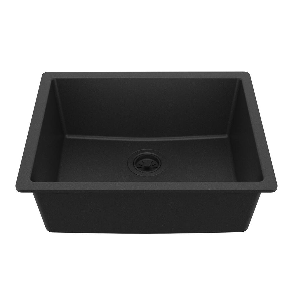 Karran Undermount 24.38 in Single Bowl Quartz Kitchen Sink