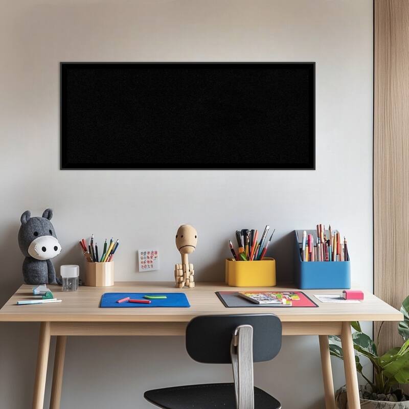 Incline Black Wood Framed Cork Board - Bulletin Board, Organization Board, Pin Board