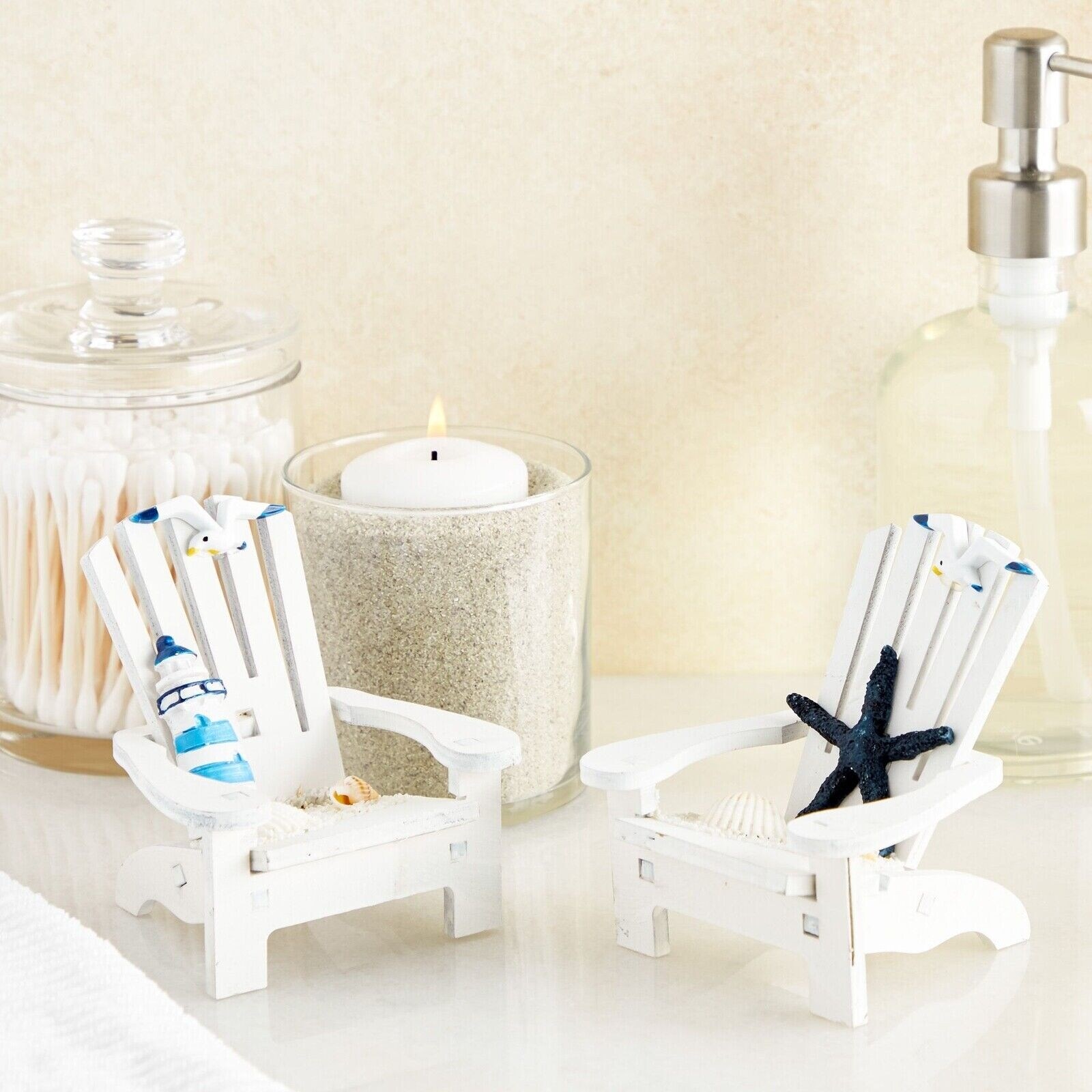 4Pcs Mini Beach Chairs White