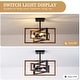 preview thumbnail 28 of 61, Zjvaive 3-Light Rectangular Semi Flush Mount Ceiling Light Farmhouse Metal Cage Light Fixture