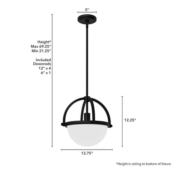 dimension image slide 0 of 2, Hunter Wedgefield 1 Light Pendant - Kitchen Island, Dining Room, Bedroom - Contemporary, Transitional
