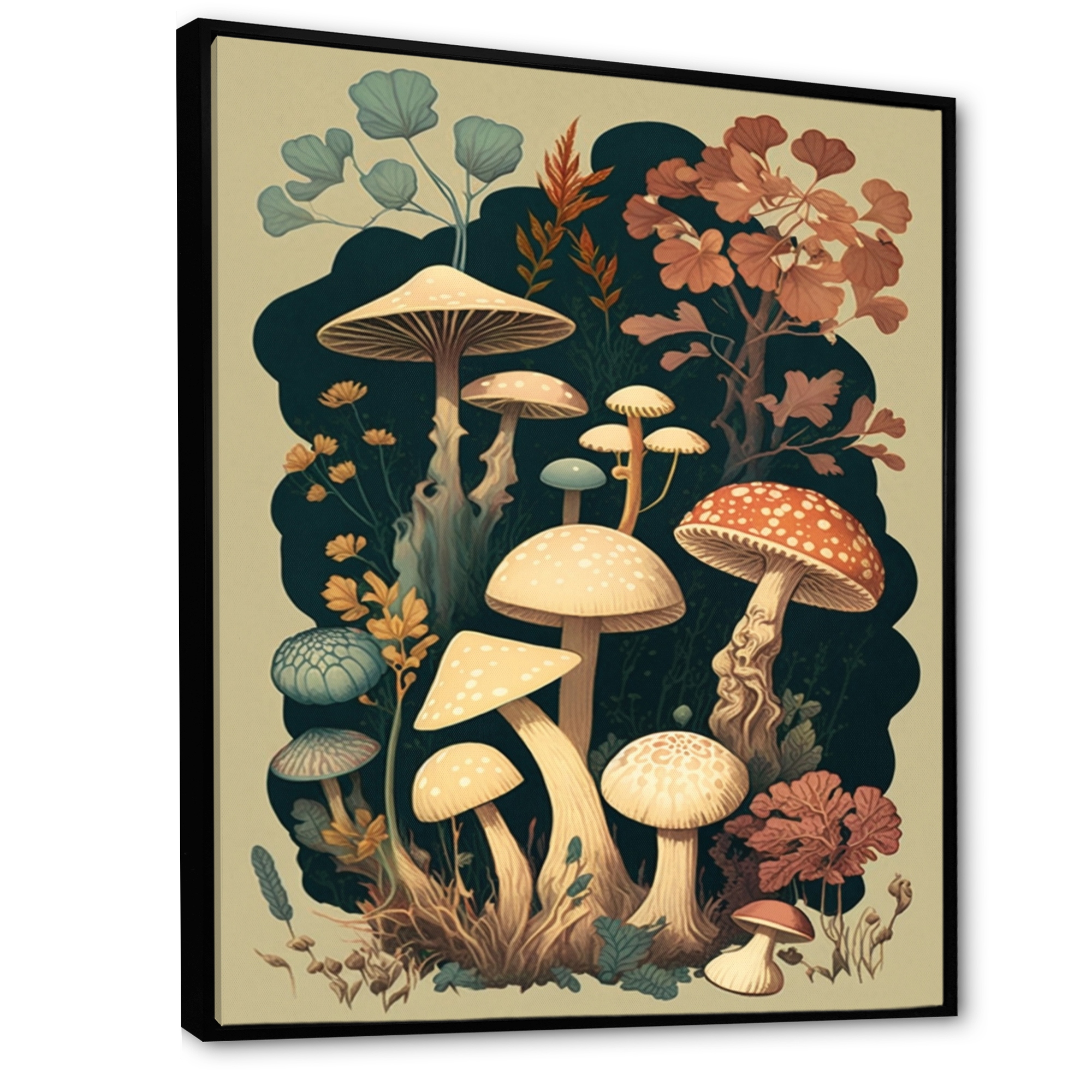 Designart Vintage Mushrooms Amanita Muscaria I Landscape Forest