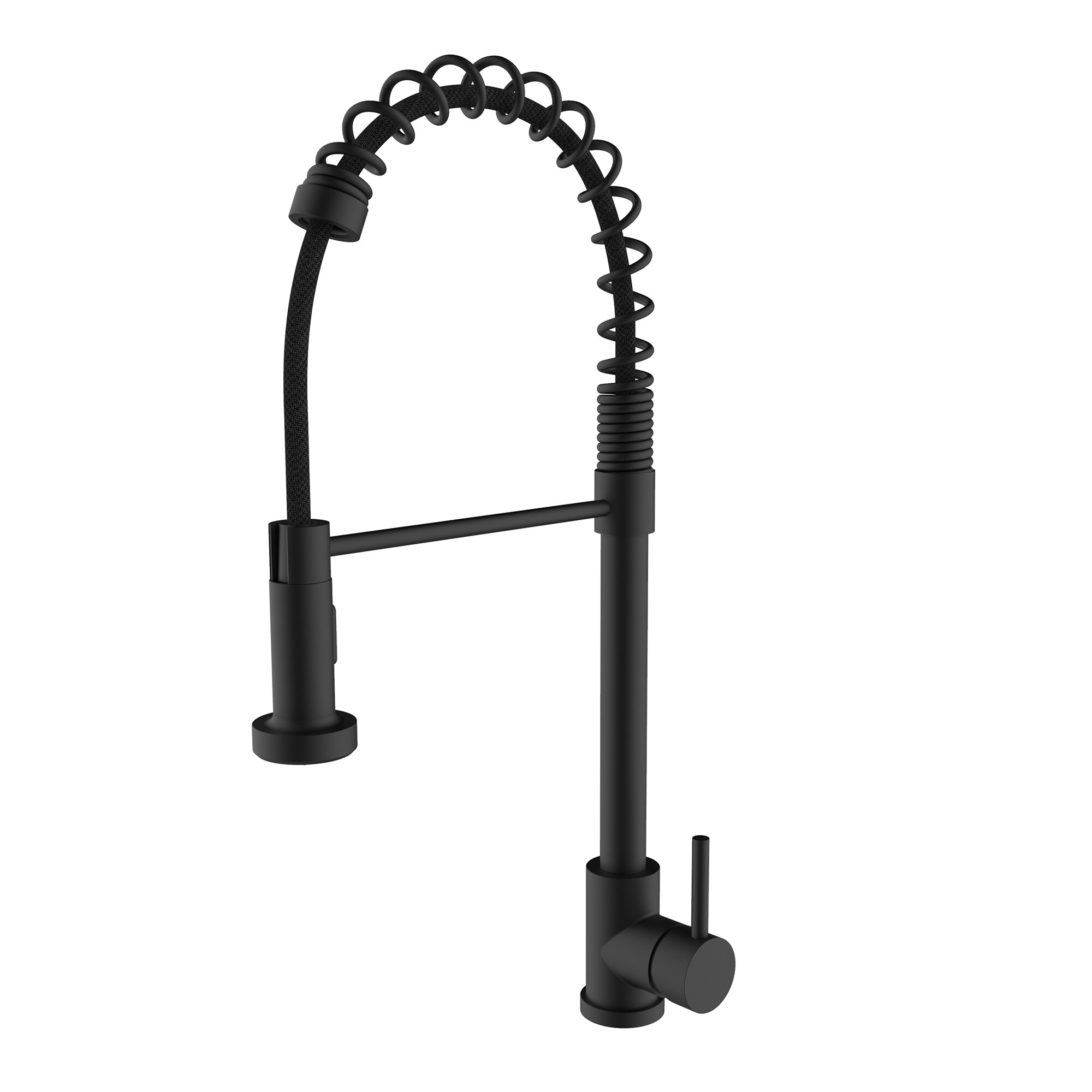 Single Handle High Arc Pull Out Kitchen Faucet Ceramic Disk  Cartridge(Overall height of 19 inch, Black finish)