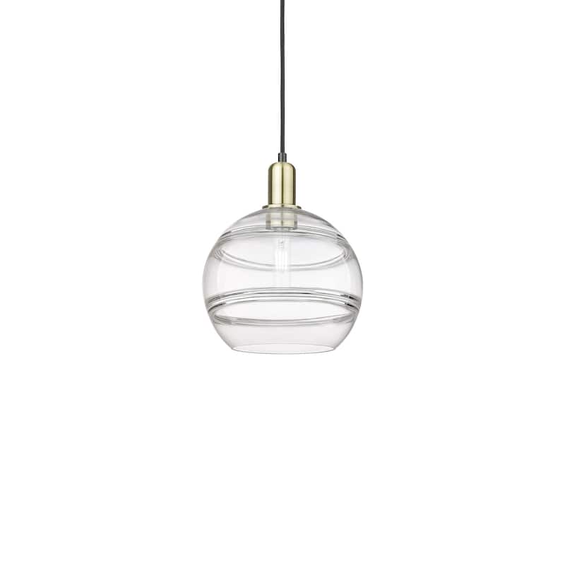 Innovations Lighting 716-1P-13-10 Rochester Pendant Rochester 10" Wide - Black Antique Brass / Clear