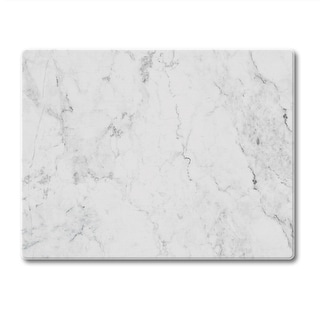 Counterart Glass Cutting Board Counter Saver 10" x 8" - White Marble - 10x8x.077