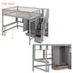 preview thumbnail 3 of 9, Full size Loft Bed with Bookshelf,Drawers,Desk,and Wardrobe