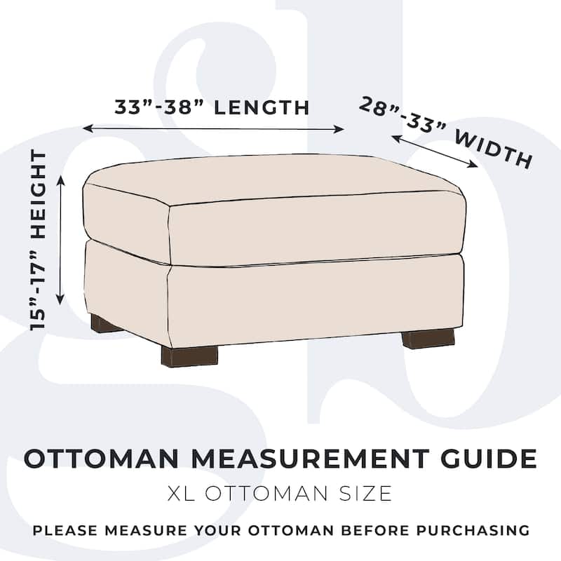 Premium Stretch Velvet-Plush Ottoman Slipcover