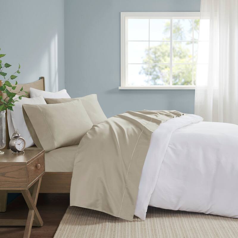 Madison Park 600 Thread Count Pima Cotton Sheet Set - King - Sand