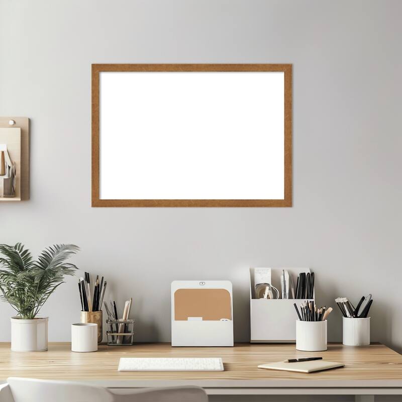 Amanti Art Carlisle Blonde Narrow Framed Dry Erase Magnetic Board