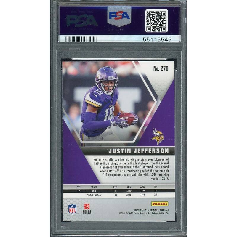Justin Jefferson 2020 Panini Mosaic Football Rookie Card RC #270 Graded PSA 10 - 8'6" x 11'6"
