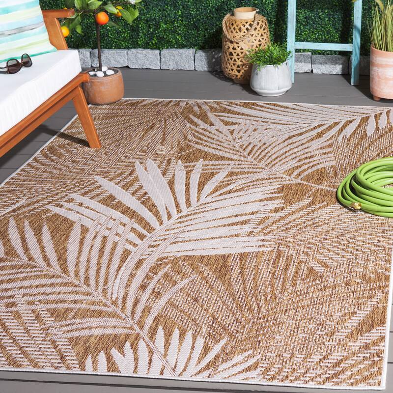 SAFAVIEH Beach House Rocilde Transitional Rug - 4' x 6' - Brown/Ivory