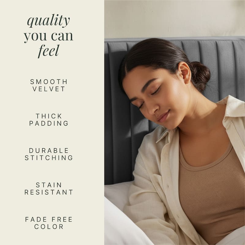 Empyrean Velvet Headboard, Floating Wall-Mounted, Easy Assemble Upholstered Peel & Stick, 3D Soundproof Bed Wall Panels