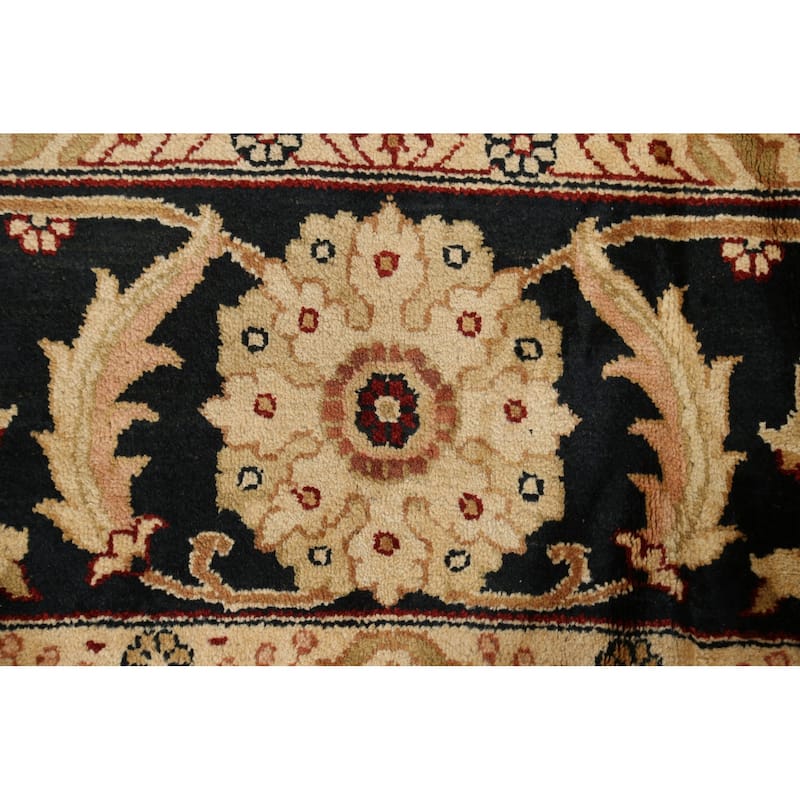 Floral Traditional Agra Oriental Area Rug Handmade Wool Carpet - 9'0" x 12'4"