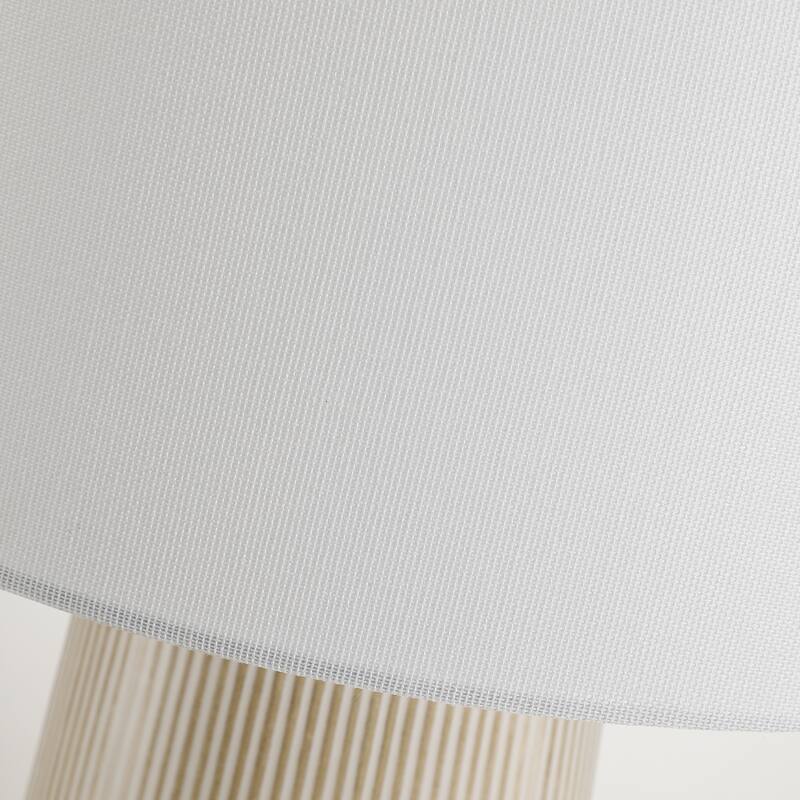 3-Way Ceramic Table Lamp Set of 2 with White Shades - 23 in. H